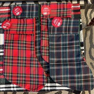 🆕CHRISTMAS ESSENTIALS Plaid Flannel Christmas Stockings, Bundle Of 4